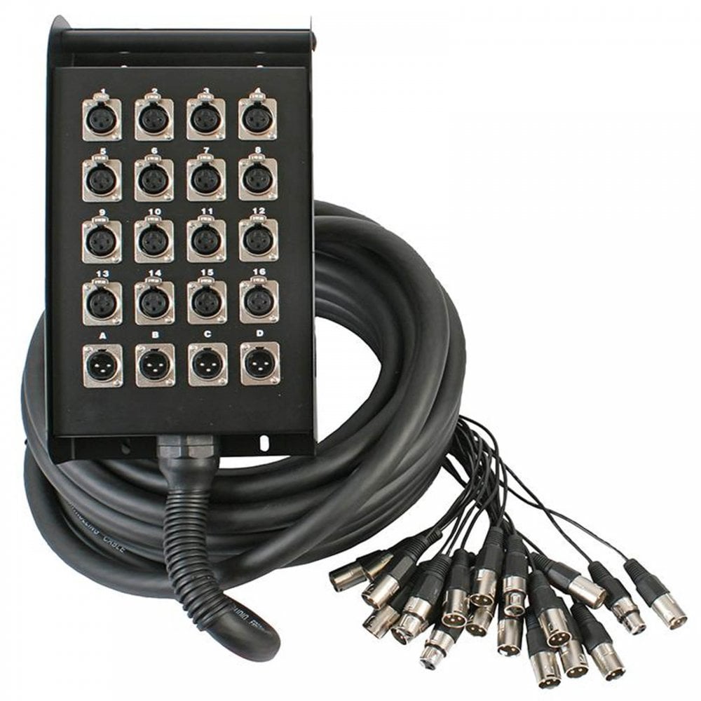 Stage Snake 20-Way 16/4 Stagebox Box XLR Multicore 15m 30m