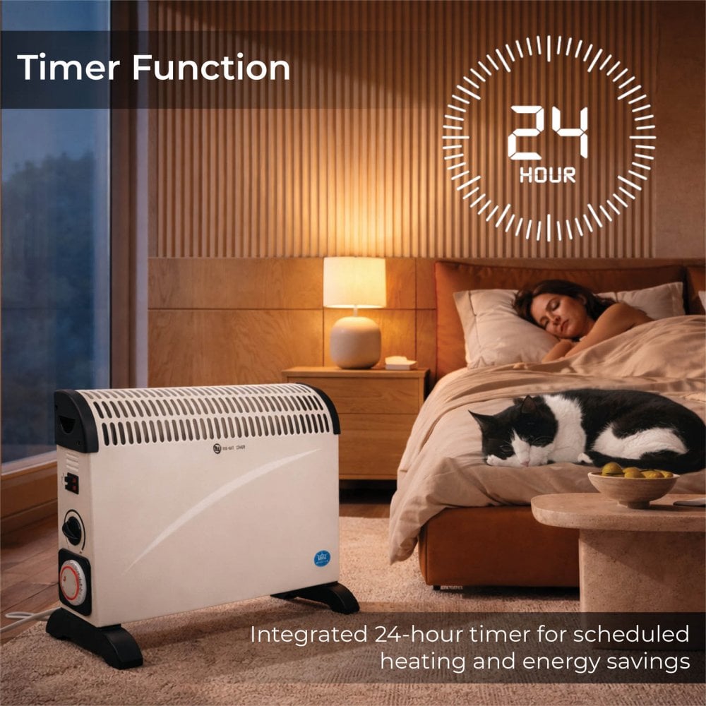 2Kw Convector Heater With 3 Heat Settings and Timer