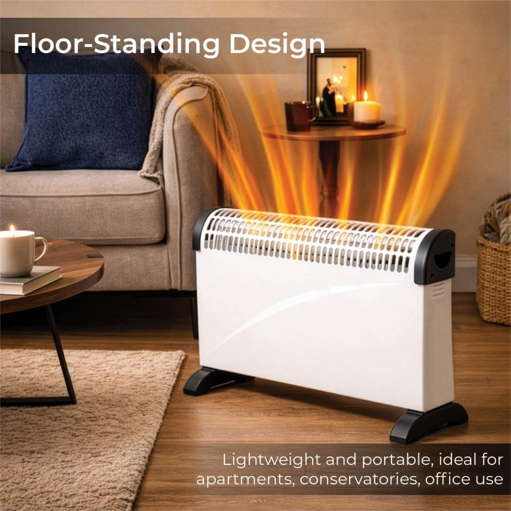 2kW Convector Heater with 3 Heat Settings and Thermostat
