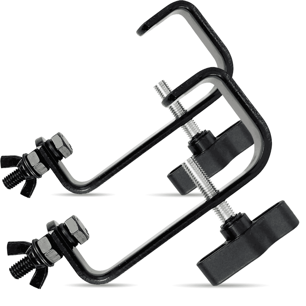 2pc 50mm Steel G Clamp for Hanging Lighting Effects Black