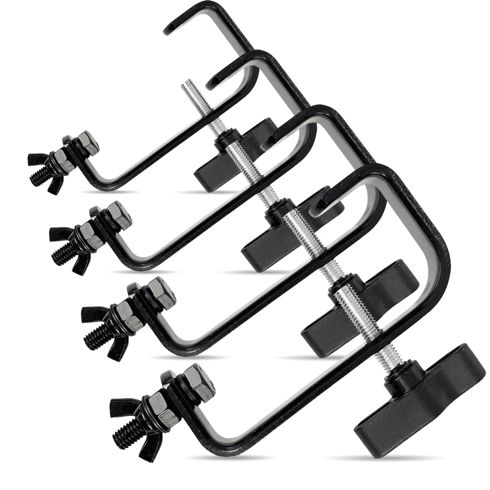 4pc 50mm Steel G Clamp for Hanging Lighting Effects Black