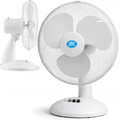White Desk Fan 16 Inch 3 Speed Oscillating Tabletop PAIR