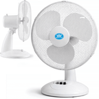 White Desk Fan 16 Inch 3 Speed Oscillating Tabletop PAIR