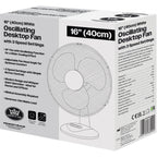White Desk Fan 16 Inch 3 Speed Oscillating Tabletop PAIR