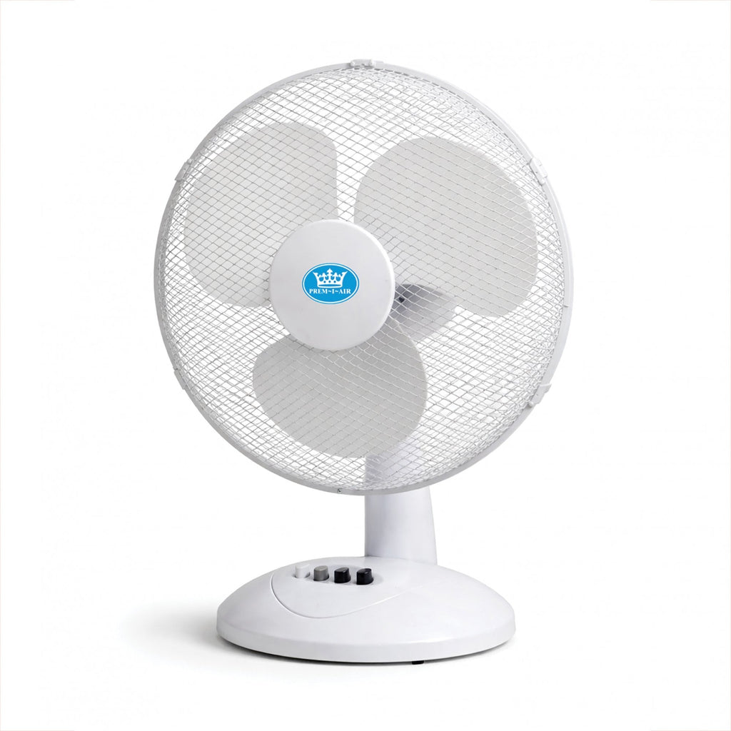 White Desk Fan 16 Inch 3 Speed Oscillating Tabletop PAIR