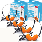 4pc Lightweight Stereo Orange Pad Headphones for Schools Tour Companies