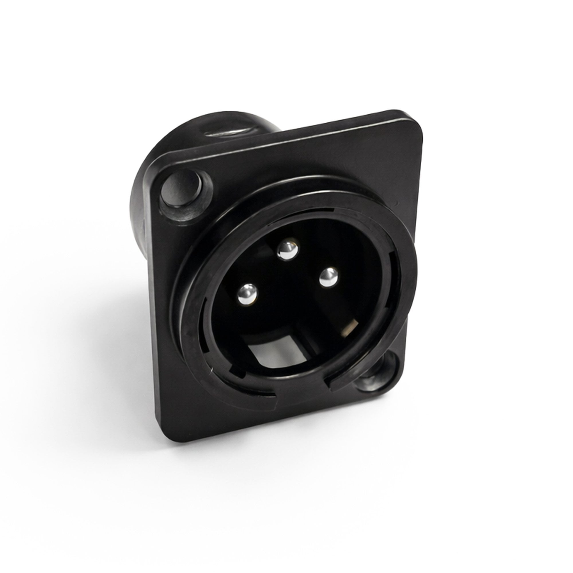 3 Pin XLR Male Chassis Socket Black Twin Pack