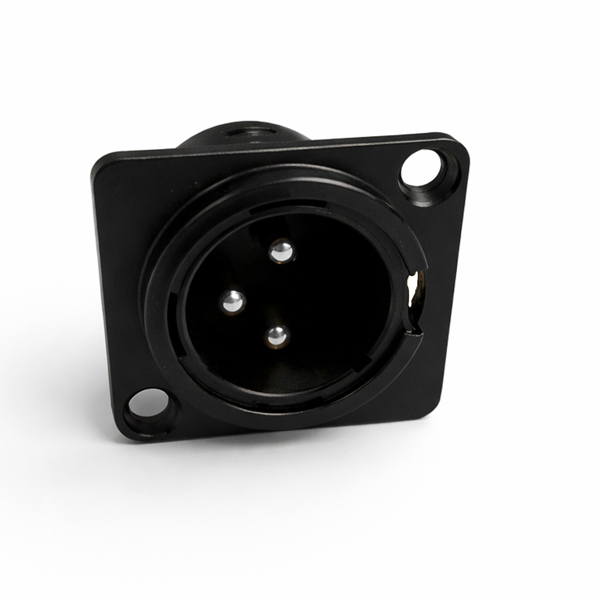3 Pin XLR Male Chassis Socket Black Twin Pack