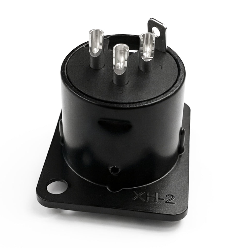 3 Pin XLR Male Chassis Socket Black Twin Pack