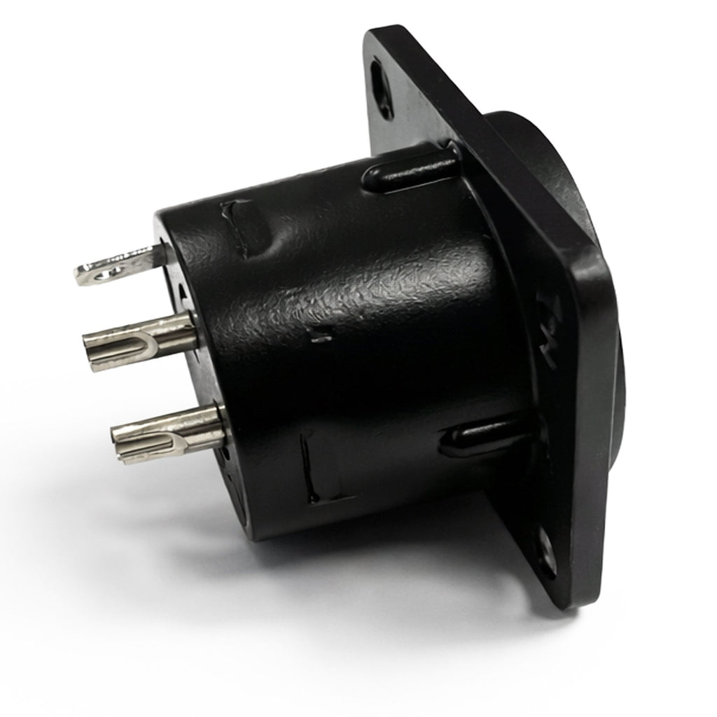 3 Pin XLR Male Chassis Socket Black Twin Pack