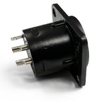 3 Pin XLR Male Chassis Socket Black Twin Pack