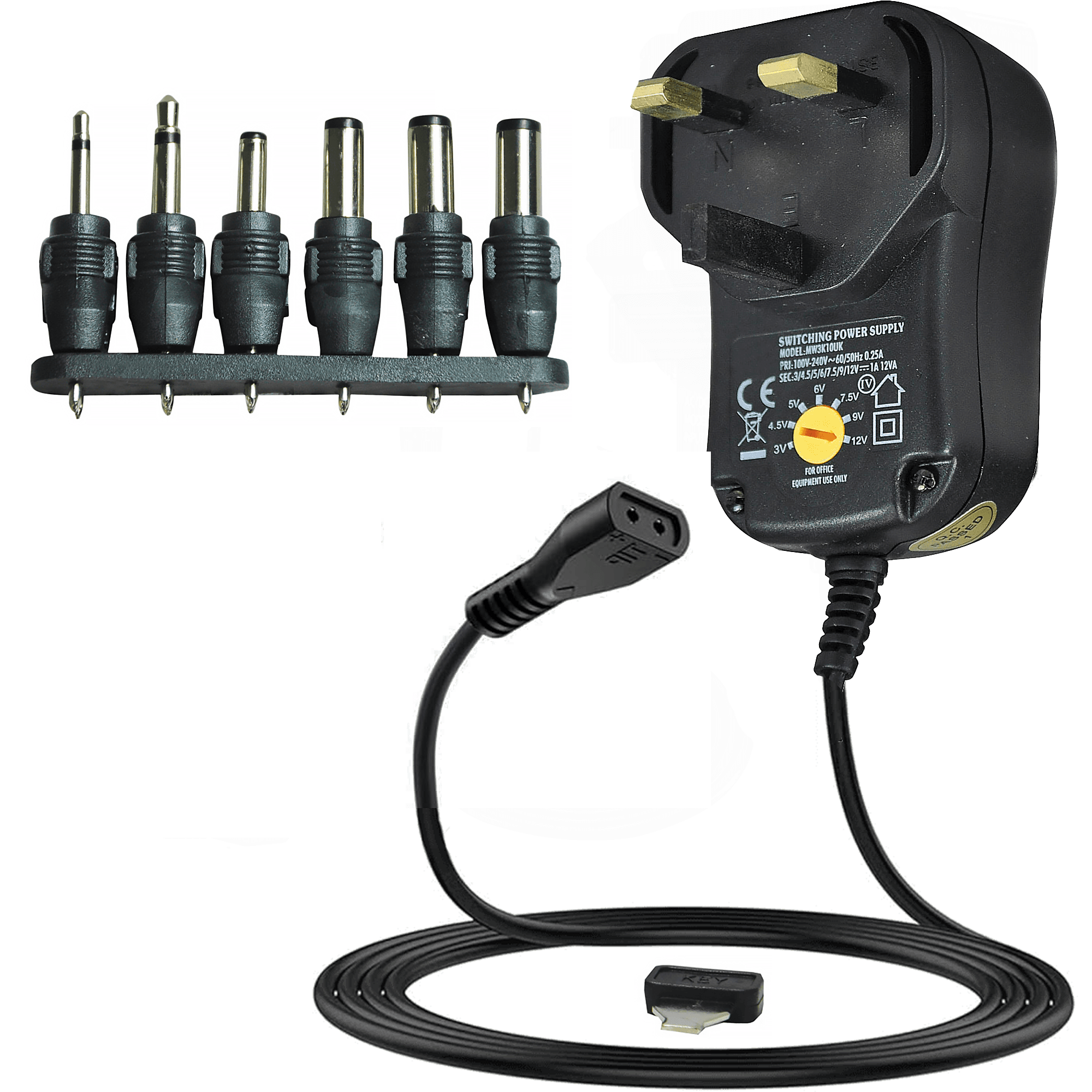 Multi-Voltage 600ma Regulated Switch Mode Power Supply UK Plug