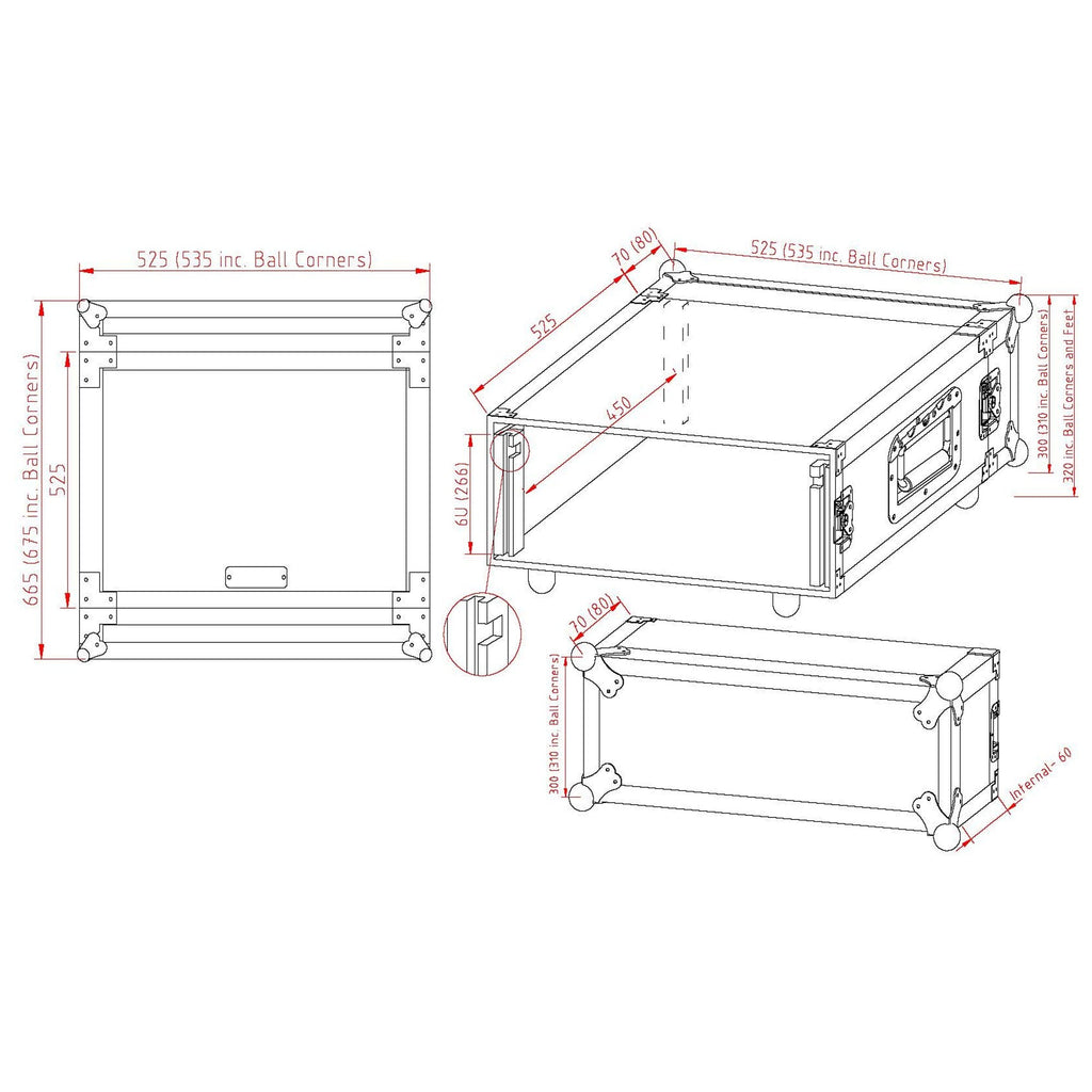 Full Flight Case 6u Supplied With Fixings