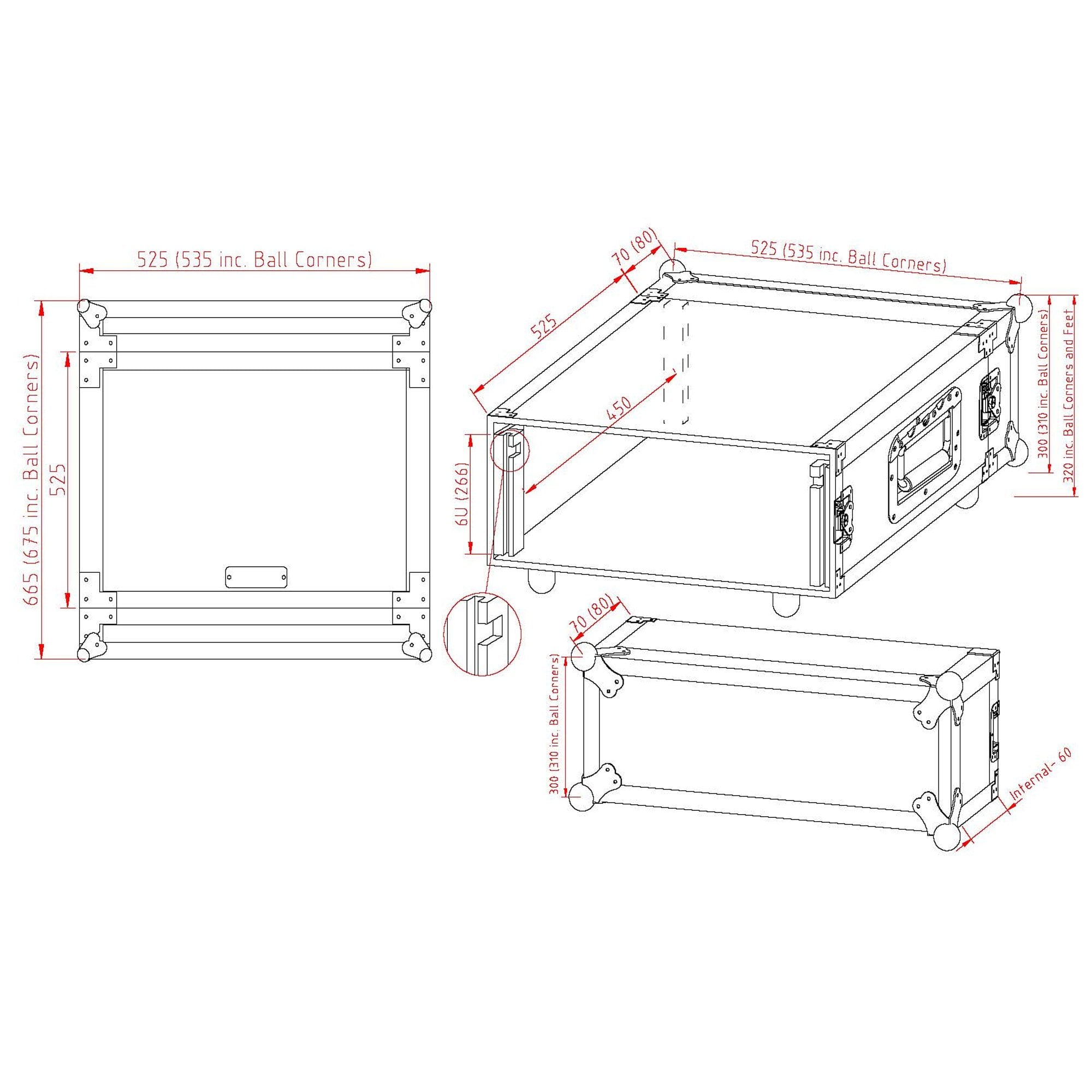 Full Flight Case 6u Supplied With Fixings