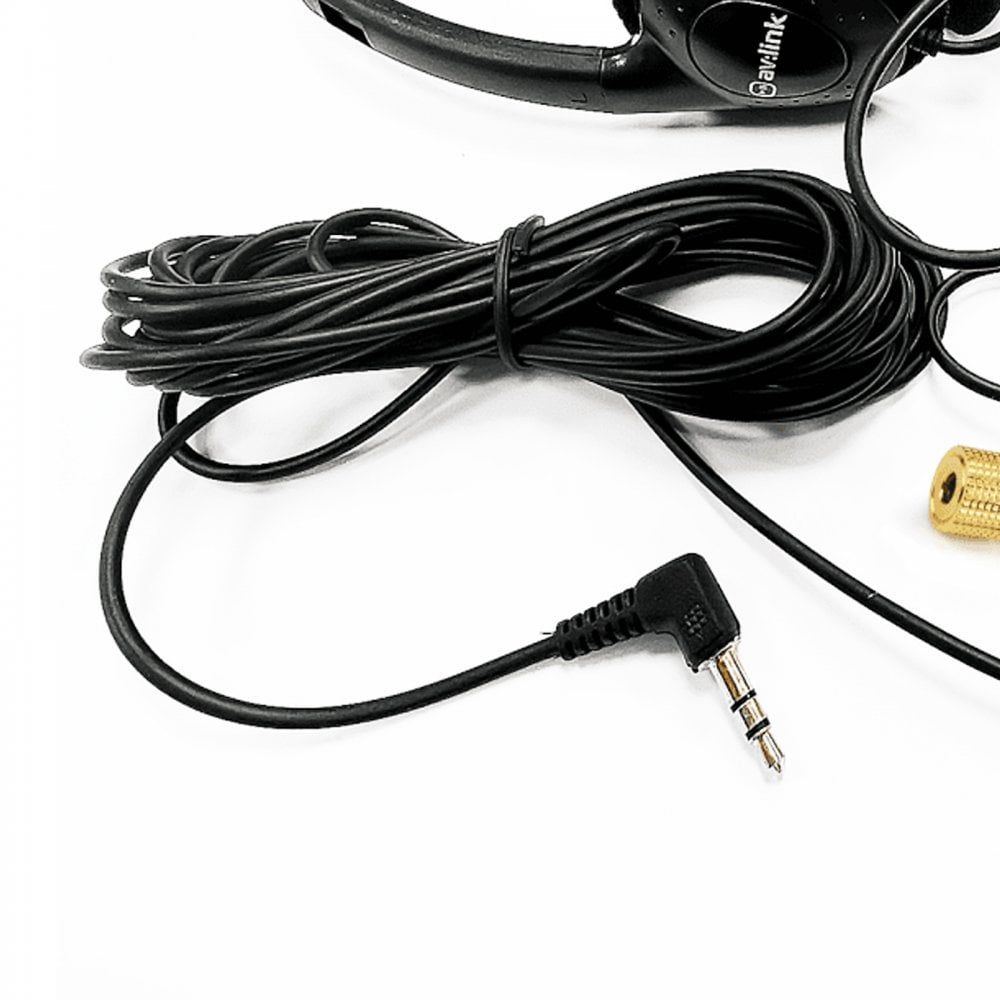 Stereo TV Headphones Mono Slide Switch inc Adaptor