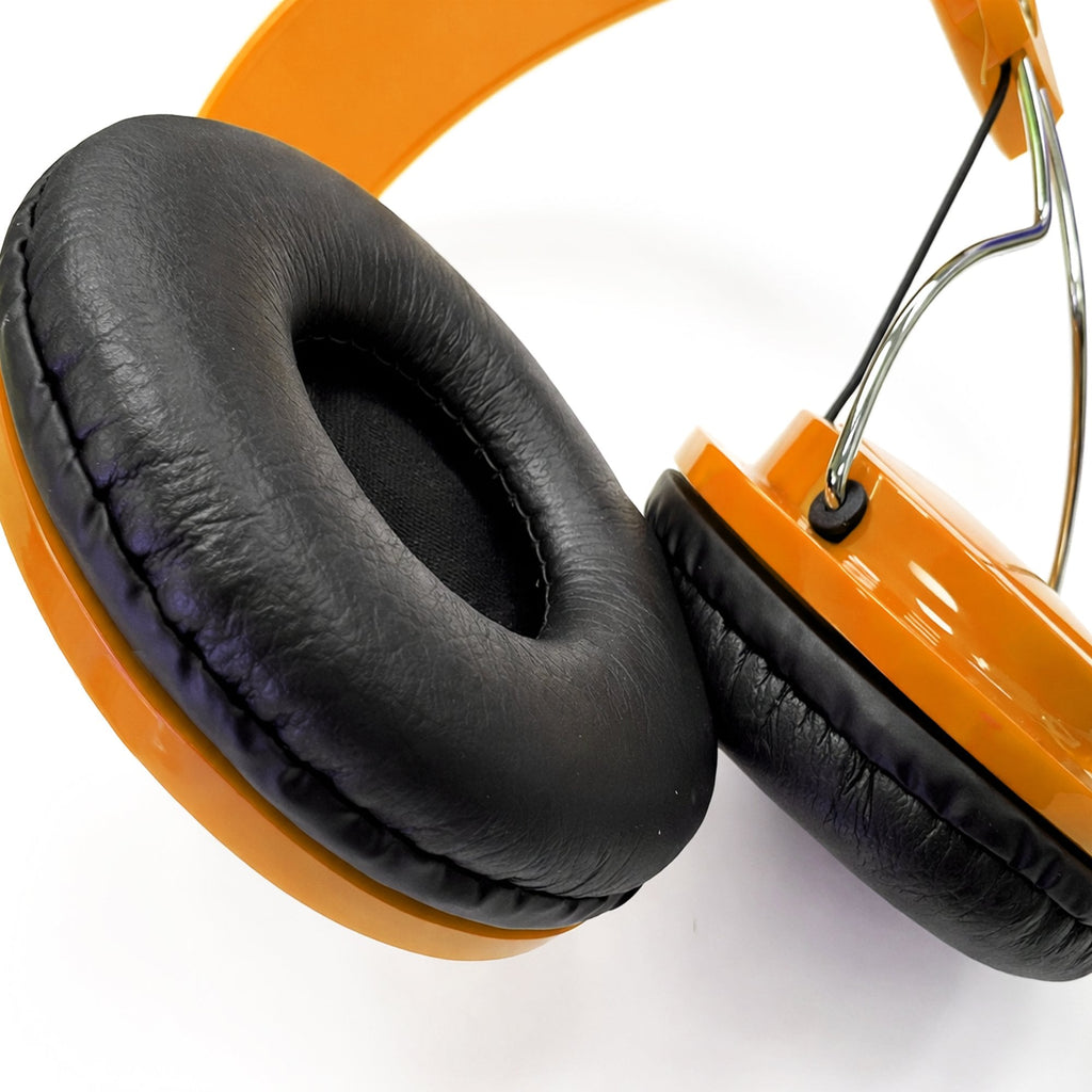 Comfort Digital Stereo Orange Headphones with Single 1.5m Lead