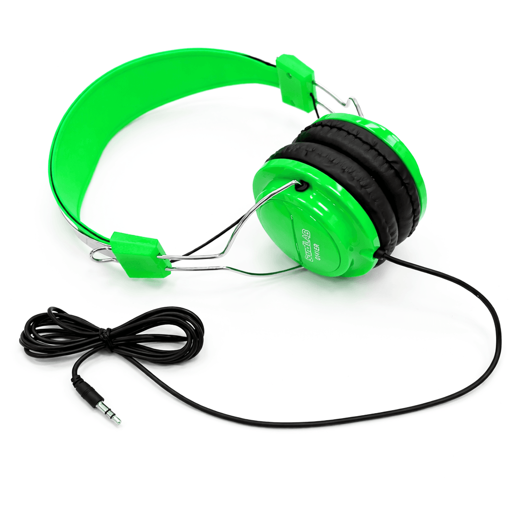 Comfort Digital Stereo Green Headphones with Single 1.5m Lead