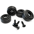 Black Rubber Feet with Integral Steel Wash inc Fixing Screws - Set of 4