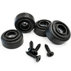 Black Rubber Feet with Integral Steel Wash inc Fixing Screws - Set of 4