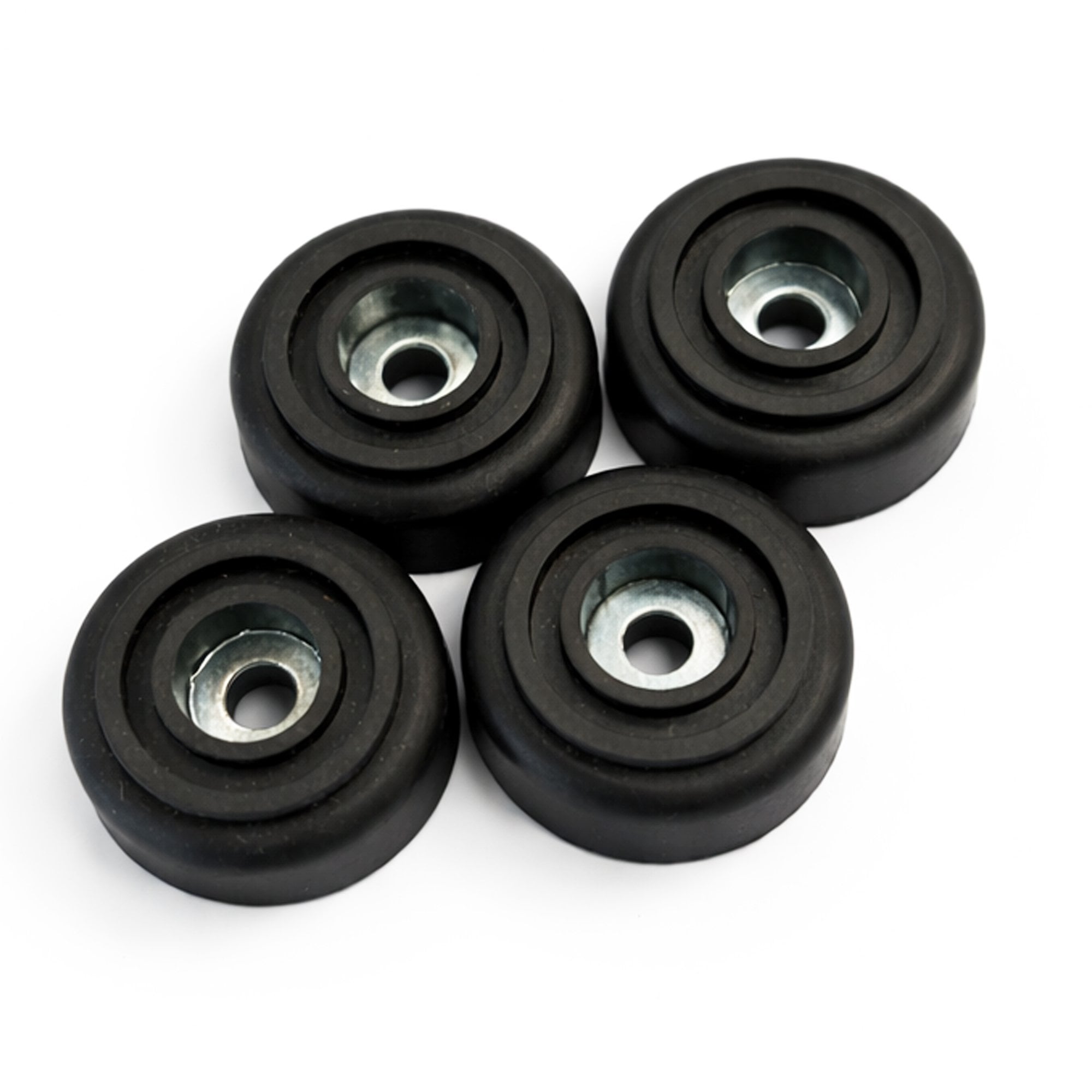 Black Rubber Feet with Integral Steel Wash inc Fixing Screws - Set of 4