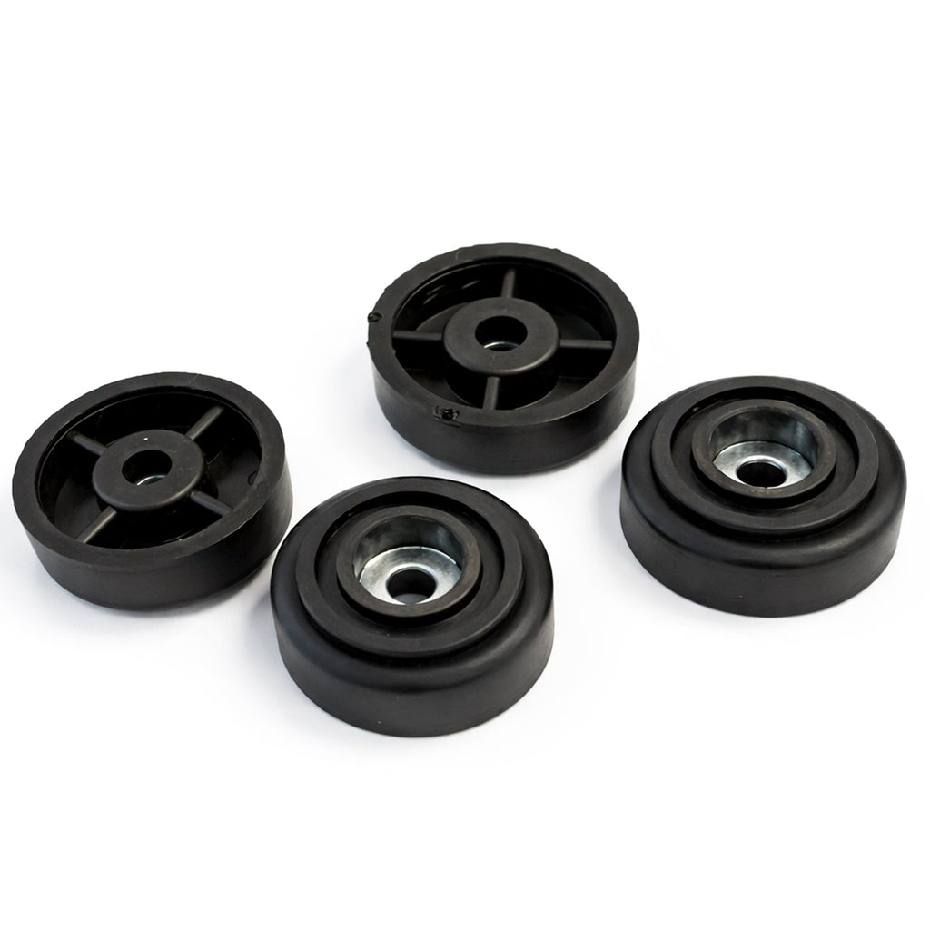 Black Rubber Feet with Integral Steel Wash inc Fixing Screws - Set of 4
