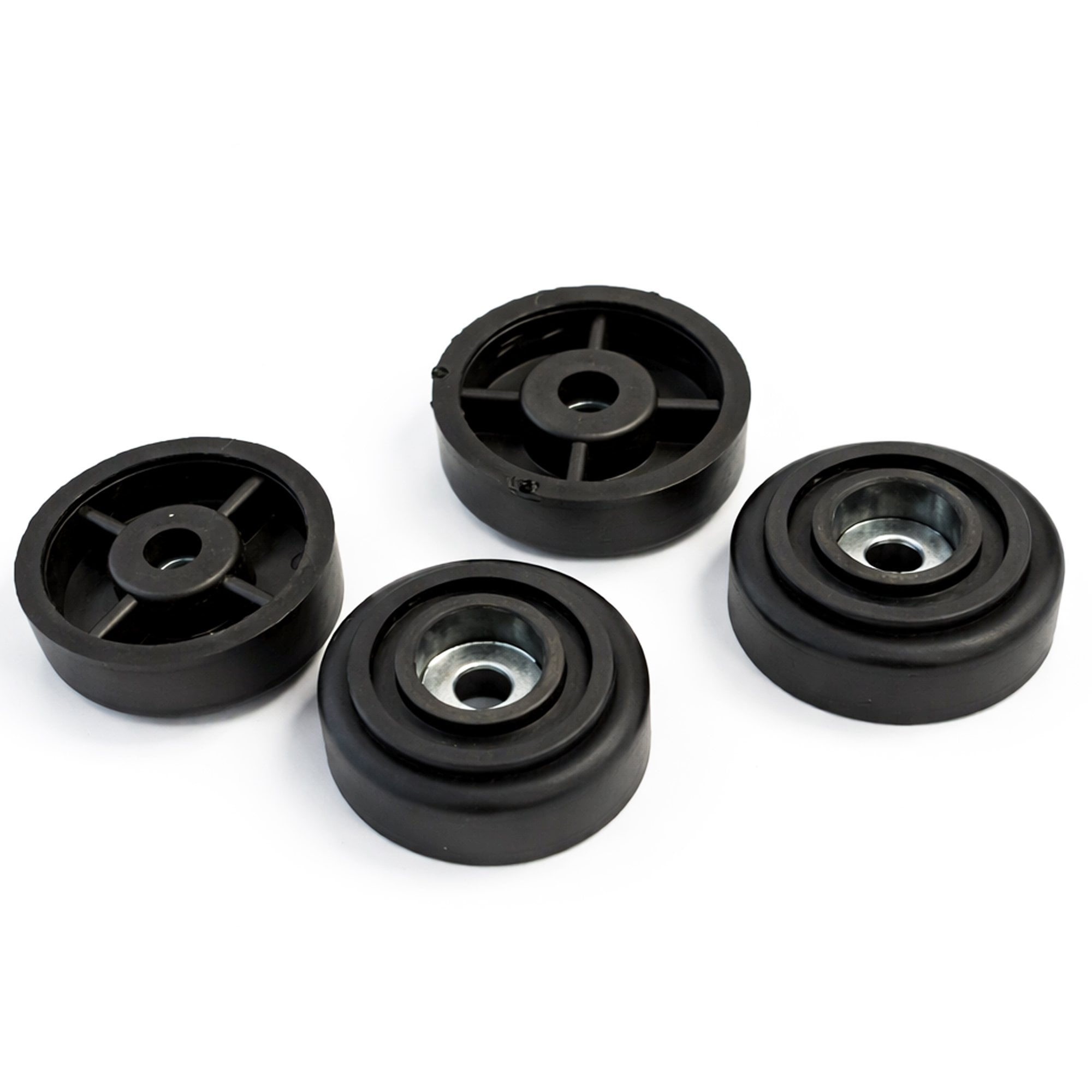 Black Rubber Feet with Integral Steel Wash inc Fixing Screws - Set of 4