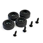 Black Rubber Feet with Integral Steel Wash inc Fixing Screws - Set of 4