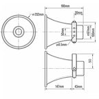 Metal Horn Speaker Low Impedance 8" 15W High Clarity Audio
