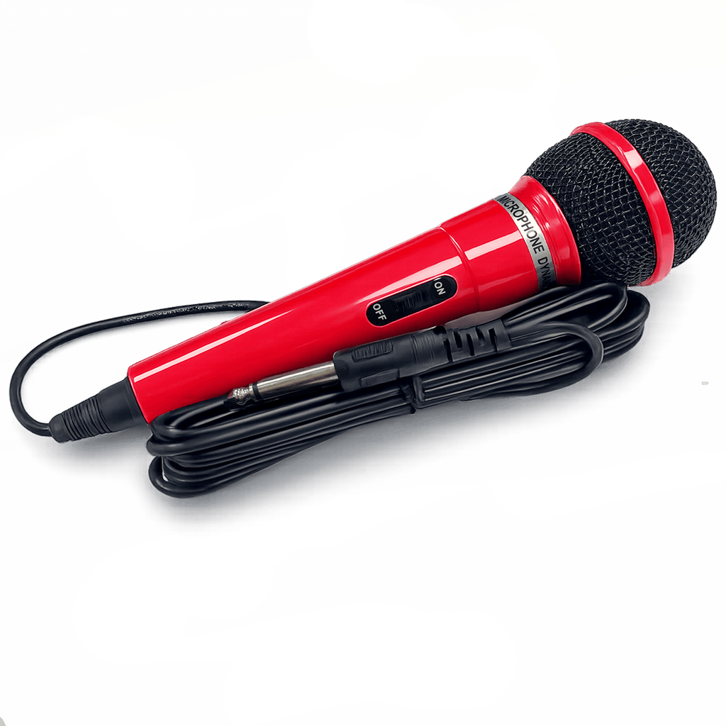 Pair of Handheld Dynamic Microphone in Red with 2.8m Lead