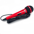 Pair of Handheld Dynamic Microphone in Red with 2.8m Lead