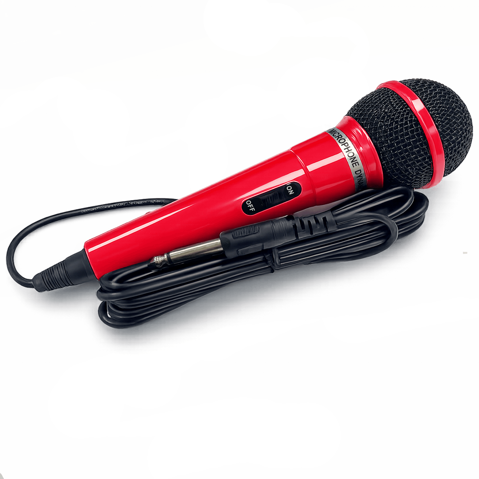 Pair of Handheld Dynamic Microphone in Red with 2.8m Lead