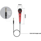 Pair of Handheld Dynamic Microphone in Red with 2.8m Lead