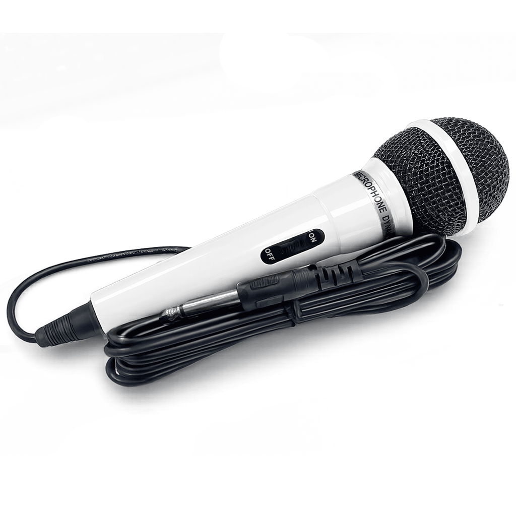 Pair of Handheld Dynamic Microphone in White with 2.8m Lead
