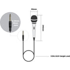 Pair of Handheld Dynamic Microphone in White with 2.8m Lead
