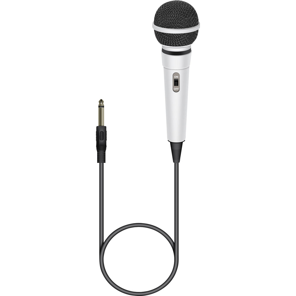 Pair of Handheld Dynamic Microphone in White with 2.8m Lead