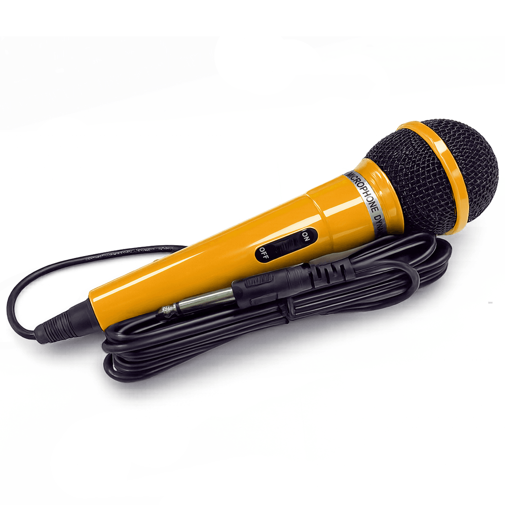 Pair of Handheld Dynamic Microphone in Yellow with 2.8m Lead
