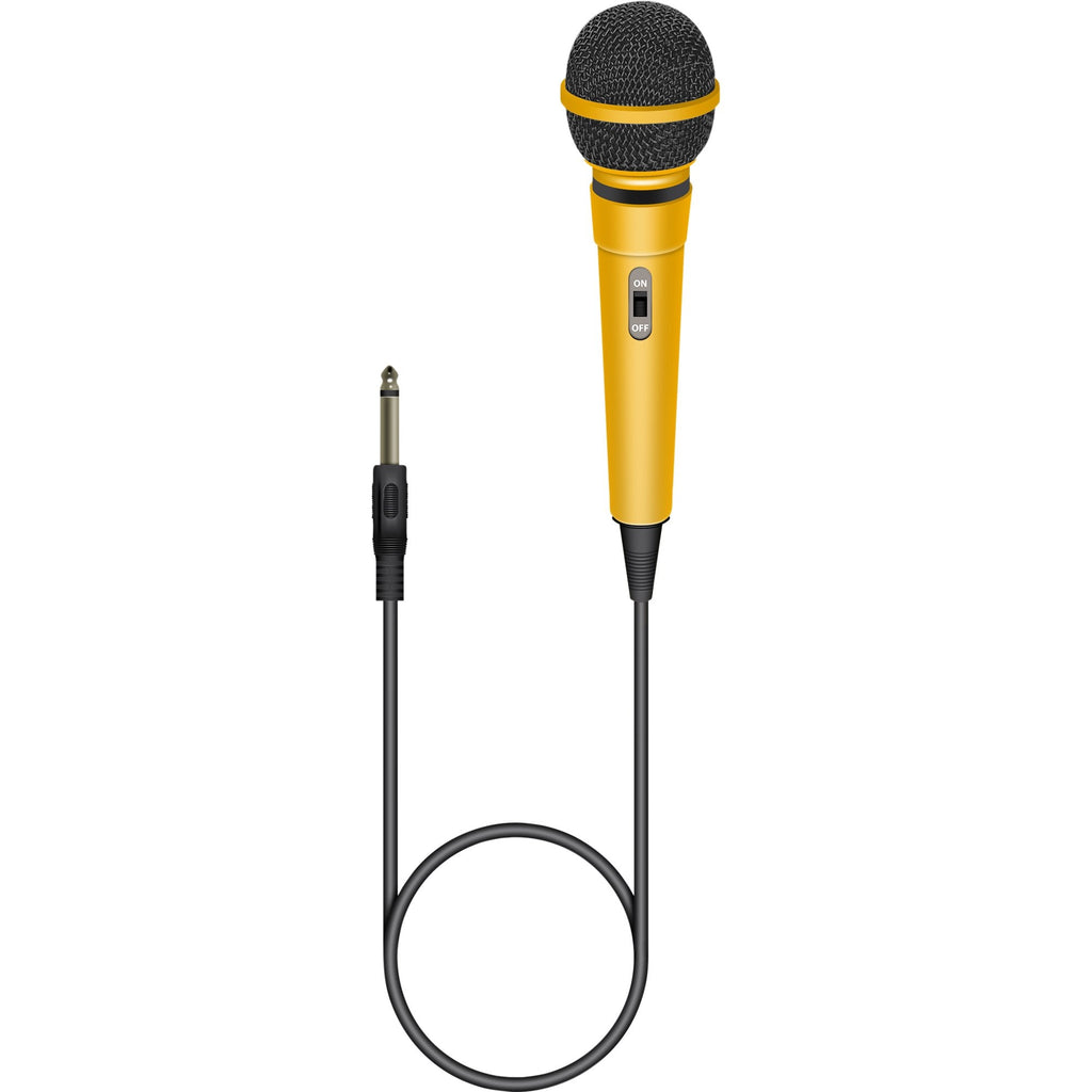 Pair of Handheld Dynamic Microphone in Yellow with 2.8m Lead