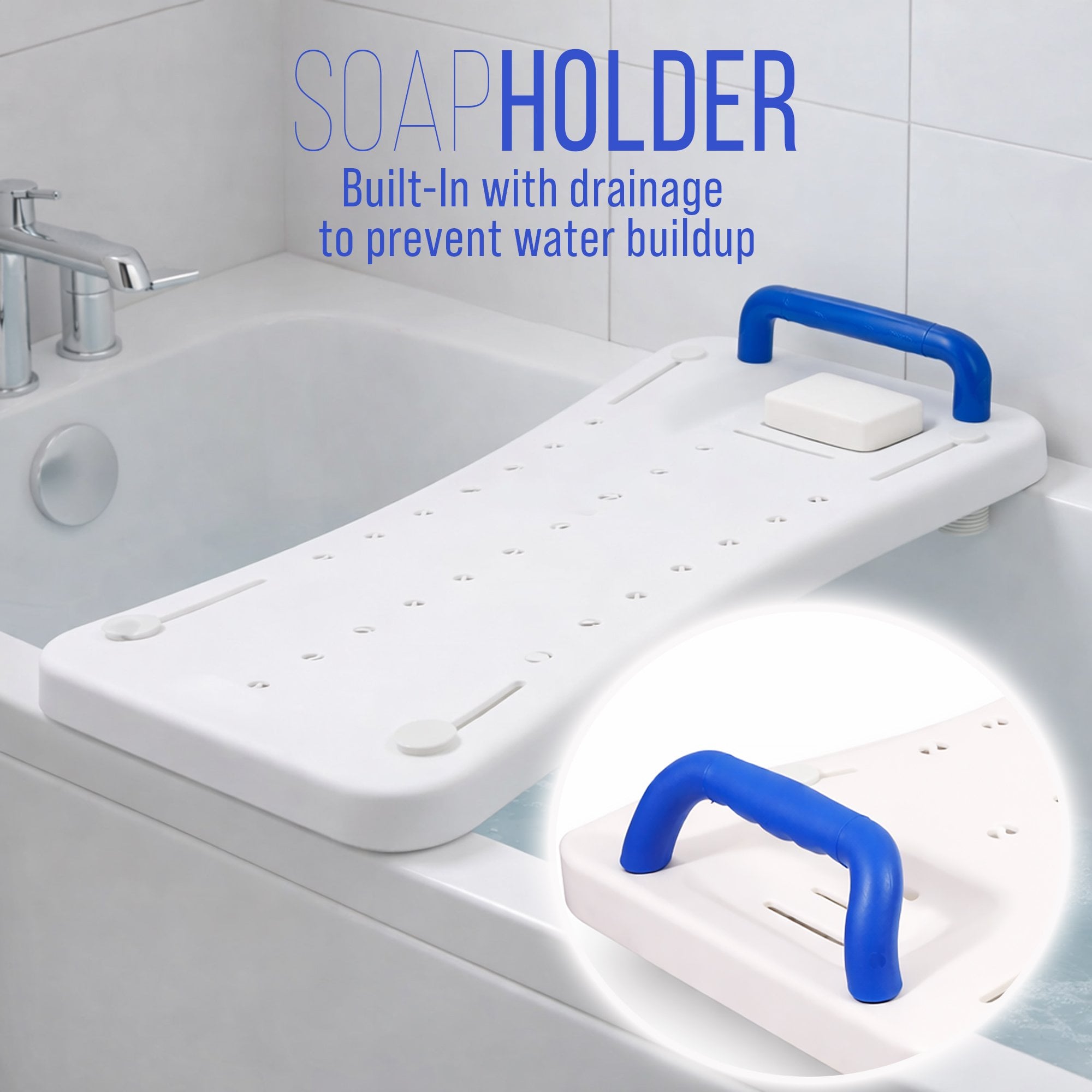 Width Adjustable Bath Board with Integral Handle