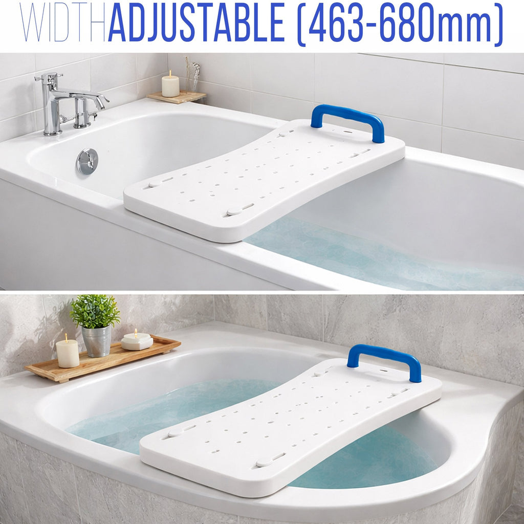 Width Adjustable Bath Board with Integral Handle