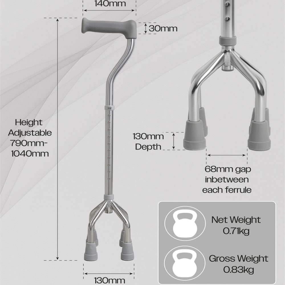 Disability Medical Aid Quad Base Cane Walking Stick