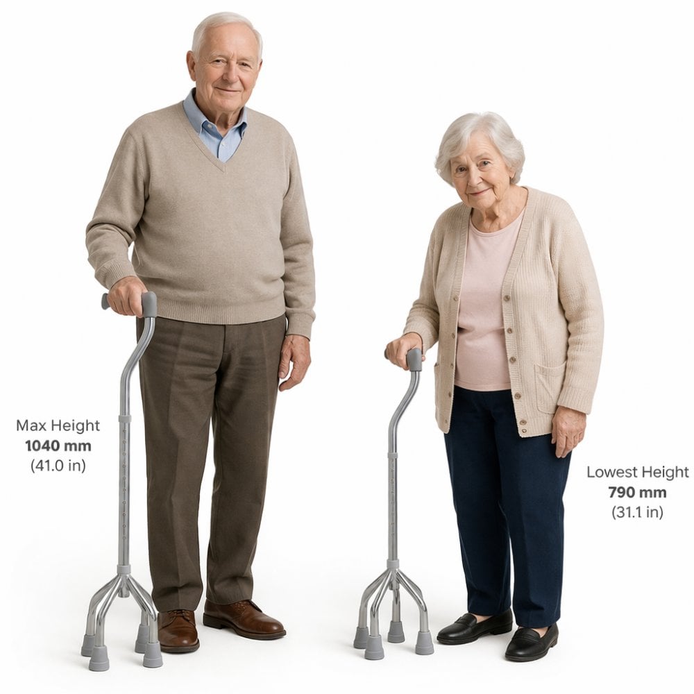 Disability Medical Aid Quad Base Cane Walking Stick