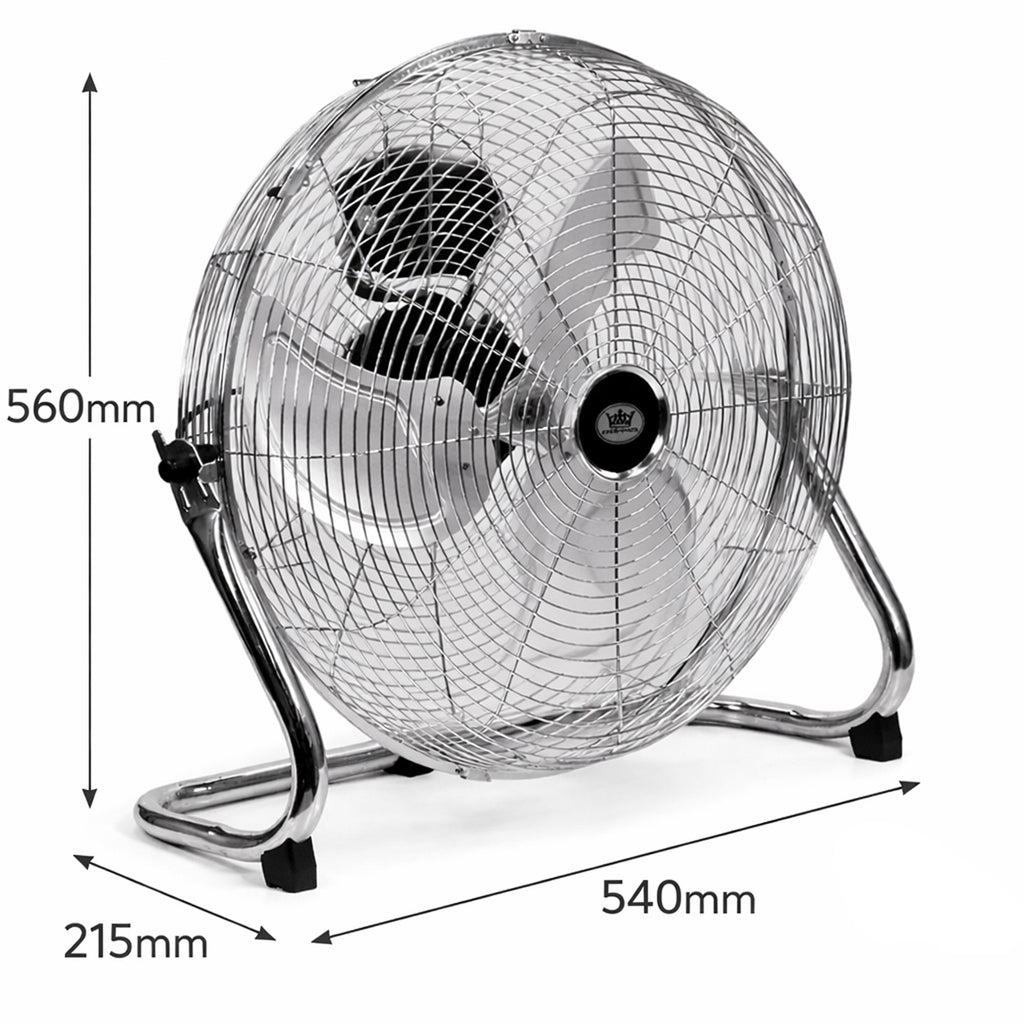 18" Chrome High Velocity Industrial 3 Speed Floor Fan
