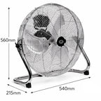 18" Chrome High Velocity Industrial 3 Speed Floor Fan