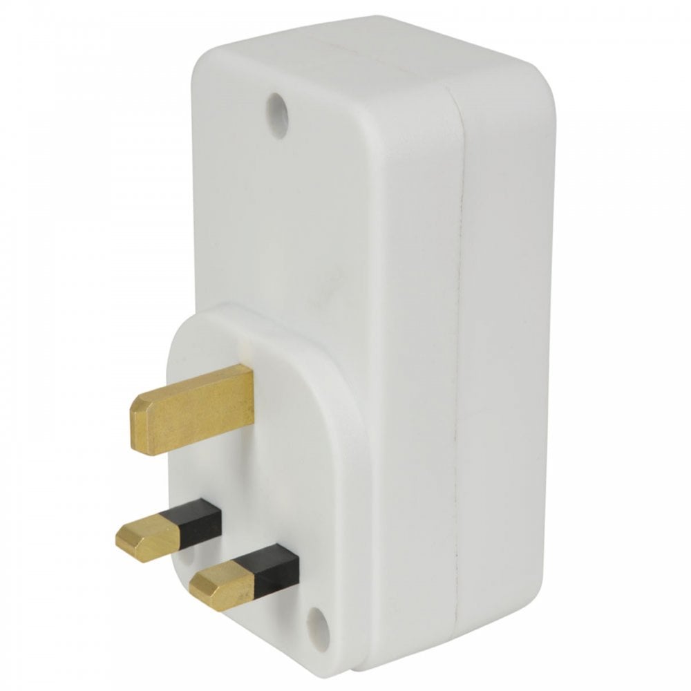 Plug Through UK Mains Adaptor with Dual USB Ports