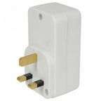 Plug Through UK Mains Adaptor with Dual USB Ports
