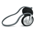 Curved Neckband Stereo Headphones Lightweight Silver Design