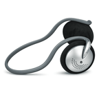 Curved Neckband Stereo Headphones Lightweight Silver Design