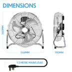 18" Chrome High Velocity Industrial 3 Speed Floor Fan