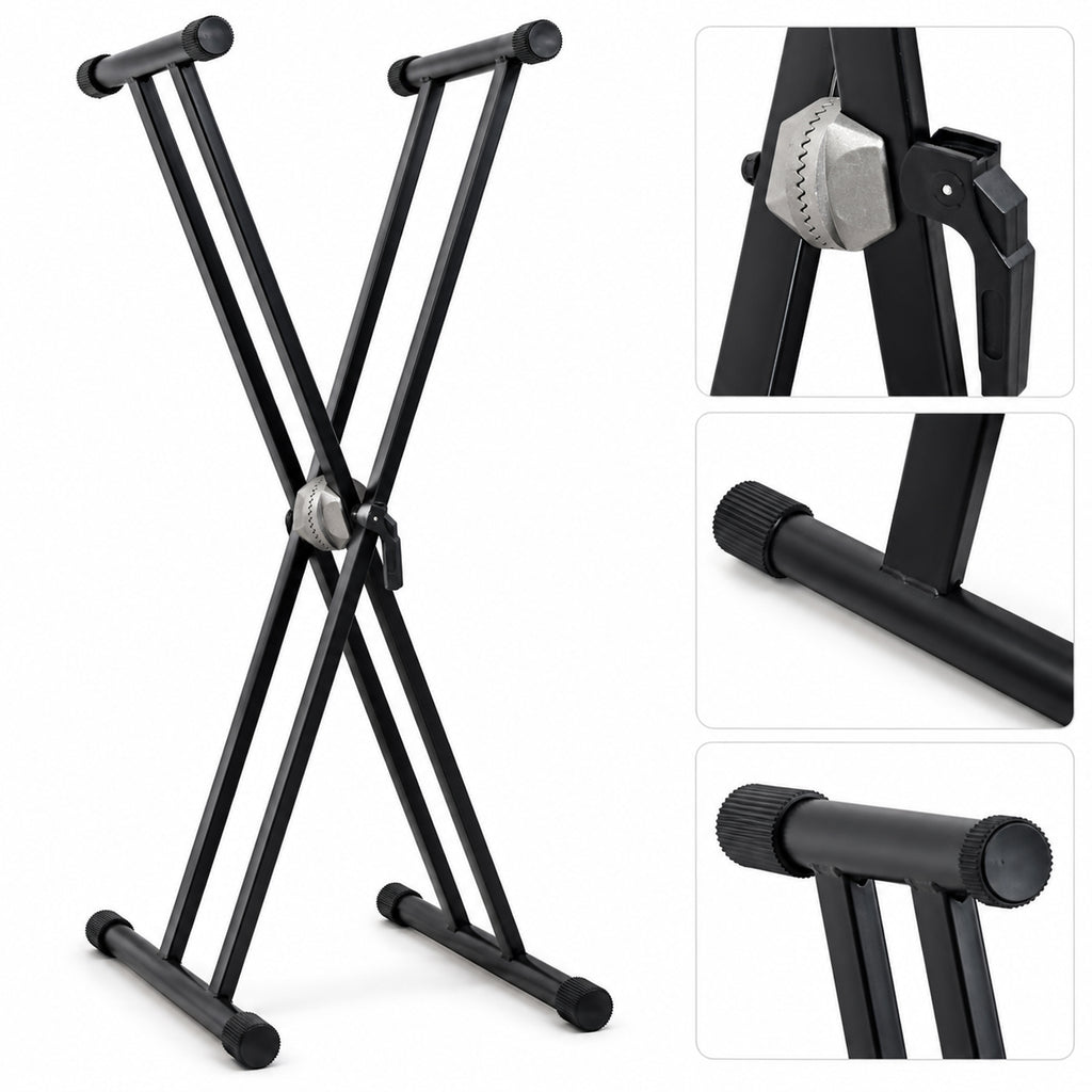 Double X Frame Keyboard Stand with Tooth Lock Adjustment