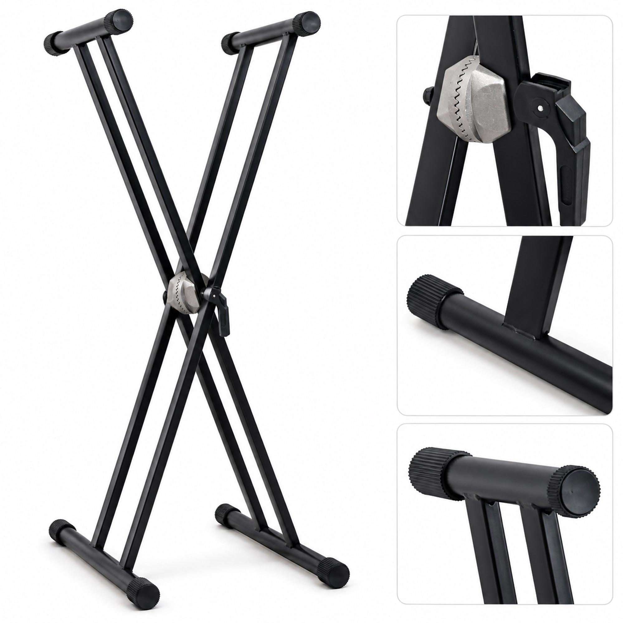 Double X Frame Keyboard Stand with Tooth Lock Adjustment